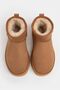 Mini Tan Suede Women's Boots with Fur Lining and Thick Sole - 6