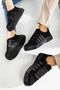 Unisex Daily Thick Sole Orthopedic Retro Stripe Black Guaranteed Sports Sneaker Shoes - 7