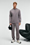 Edmund Men's Sleeve Printed Skirt with Elastic and Stopper Crew Neck Dark Gray Sweatshirt - 2