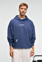 Clay Men's 100% Cotton Hooded Snap Fastener Printed Pocket Ornamental Label Indigo Sweatshirt - 3