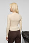 Grigros Women's Stretchy Fabric Slim Fit Long Sleeve Beige T-Shirt - 6