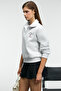 Belle Women's Embroidery Detailed Half Zipper Stand Collar Regular Fit Grimelange Sweatshirt - 5