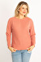 Women's Large Size Powder Self-Turning Striped Sweatshirt 65n34557 - 3