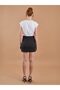 Rose Detail Mini Skirt Black - 3
