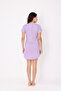 Seashell Printed Lilac 100% Cotton V-Neck Nightgown - 6