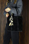 Black Genuine Cowhide Suede Large Size Daily Shoulder Bag with Magnetic Closure, Zippered Inner Pocket and Strap - 2