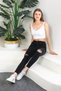 Smoked Knee Ripped High Waist Pants Skinny Jeans