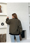 Unisex Trend Oversize Khaki Bomber Jacket - 8