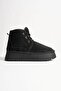 Women's Boots Black Suede – Wool Inside, Thick Sole, Lace-Up, Warm, Heribo - 3