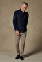 Donatello Cotton Slim Fit Navy Blue Classic Collar Men's Shirt - 3