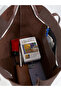 Lune Women's Nubuck Waterproof Large Size Large Volume Hand and Shoulder Bag Brown - 5