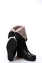 Genuine Leather Black Fur Zippered Wedge Heeled Women's Boots Tg09064112611311 - 2