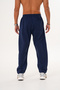 Navy Blue Men's Cotton Linen Blend Comfortable Fit Trousers - 4