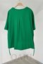 Women's Green Crew Neck Design Waist Drawstring Oversize T-Shirt (T-Shi̇rt) - 7