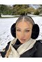 Black Women Plush Earmuffs Soft Furry Foldable Ear Warmer Winter Ear Muffs - 4