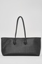 Women's Long Tote Bag Black Braided