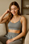 Women's 3-Pack Padded Sports Bra with String Straps Half Tank Top - 7
