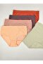 Women's High Waist Ribbed Daily Panties, 5-Pack, 100% Cotton - 5