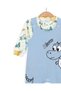 Baby Boy Dinosaur Printed Twill Cute Gardener Salopet Jumpsuit and Inner Underwear Set - 5