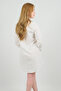 Linen Flock Textured Long Sleeve Relaxed Fit Ecru Shirt Tunic - 4