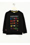 Black Printed Mix Kids Sweatshirt - 2
