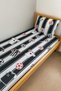 Cotton Elastic Sheet and Pillow Case for Baby Kids - 80x120 Black White - 3