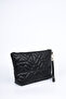 Women's Black Geometric Patterned Travel Cosmetic Beach Makeup Clutch Hand Bag Organizer Makeup Bag - 3