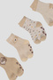 4 Pairs of Terry Cotton Winter Teddy Bear Patterned Boys and Baby Socks - 4