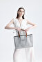 Women's White Honeycomb Pattern Transparent Large Size Beach and Shopping Shopper Tote Shoulder Bag - 7