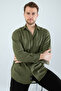 It's a New Product.Men's K Linen D Textured O Oversized Light Khaki Men's Shirt - 6