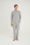 Men's Midi Collar Pajama Set Comfortable Sleep Modern Design - 2