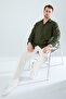 Men's Linen Textured Oversize Khaki Men's Shirt - 6