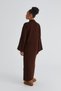 String Belted Knitwear Dress Bitter Brown - 5