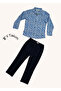 Boy's Suit with Blue Shirt and Navy Gabardine Trousers - 2