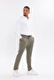 Men's Khaki Linen Look Comfortable Fit Breathable Lace-Up Trousers - 6