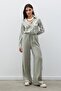 Shiny Trousers with Elastic Waist - Green
