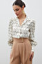 Satin Patterned Shirt - Beige - 5