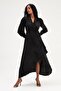 Double Breasted Detailed Long Dress - Black - 2