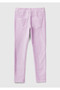 Girl's Lilac Velvet Tights - 2