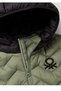 Boy's Khaki Logo Detailed Hooded Vest - 3