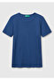 Women's Indigo Blue 100% Cotton Basic Short Sleeve Crew Neck T-Shirt - 2