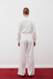 Elastic Waist Patterned Trousers - Ecru - 7
