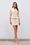 Button Detailed Mini Skirt Beige