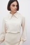 Blouse with Shiny Stones on the Collar - Beige - 7