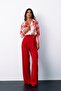 Patterned Loose Shirt - Red - 2