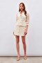 Button Detailed Mini Skirt Beige - 3