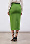 Light Green Midi Pencil Skirt - Belted - 6