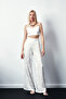 Patterned Loose Trousers - Ecru - 5