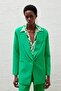 Single Button Loose Jacket - Green