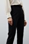 High Waist Dart Trousers - Black - 3
